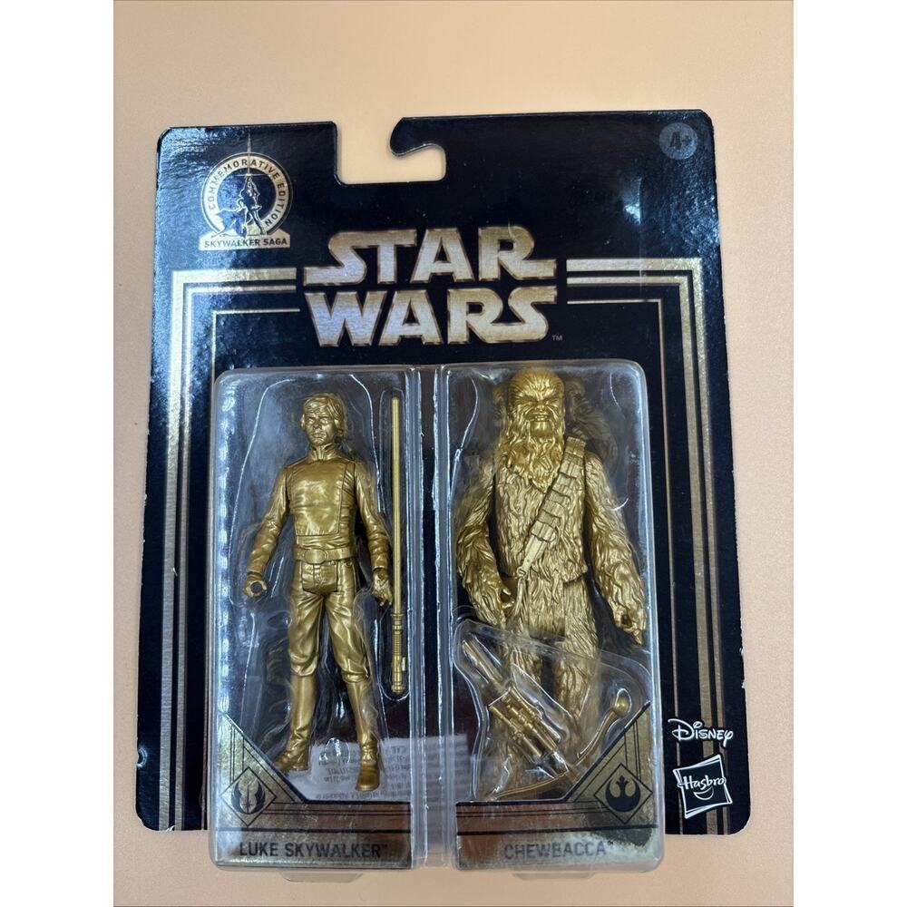 STAR WARS Skywalker Saga Commemorative Gold Edition Luke Skywalker Chewbacca